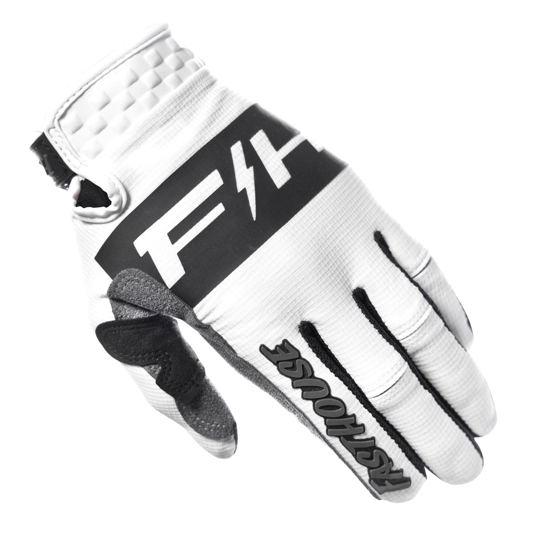 Fasthouse Speed Style Club Gloves White - Back of Left Hand