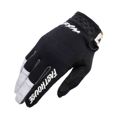 Fasthouse Speed Style Hudson Gloves Black/White - Back of Right Hand View