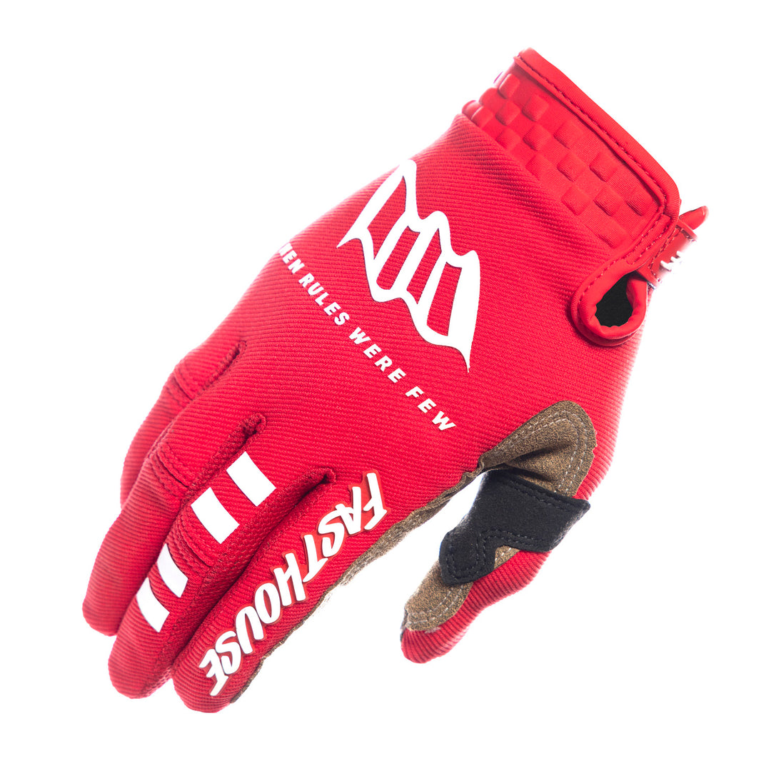 Fasthouse Speed Style Ramble Gloves Red - Back of Right Hand