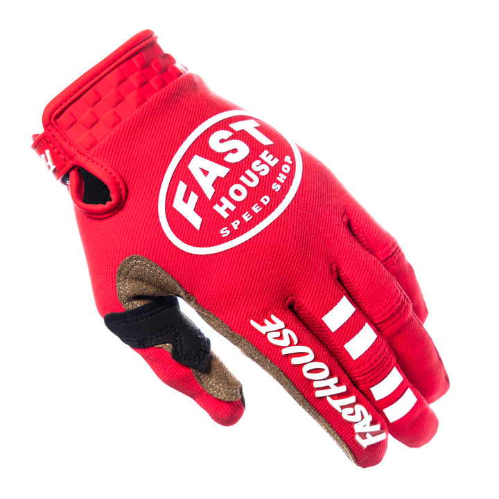 Fasthouse Speed Style Ramble Gloves Red - Back of Left Hand