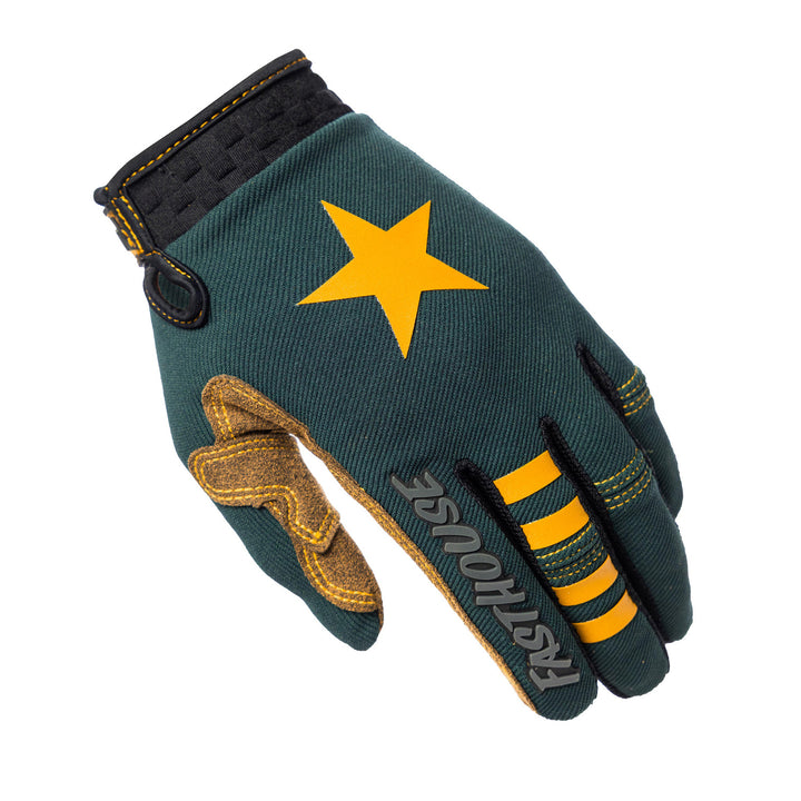Fasthouse Speed Style Ramone Gloves Pine/Black - Back of Left Hand View