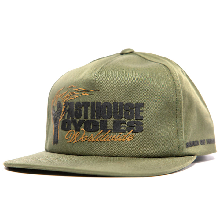 Fasthouse Spanner Hat Olive - Front Side View