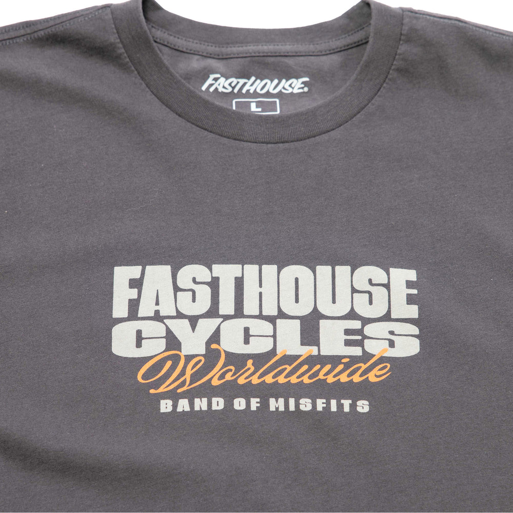 Fasthouse Spanner SS Tee Graphite Black - Close-Up of Graphic on Front