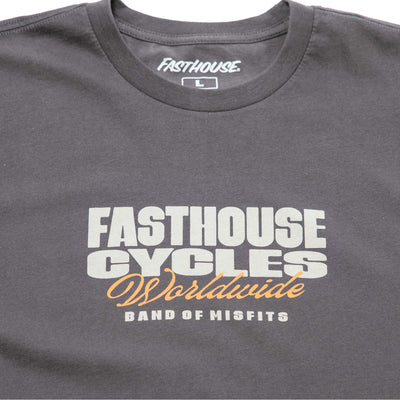 Fasthouse Spanner SS Tee Graphite Black - Close-Up of Graphic on Front