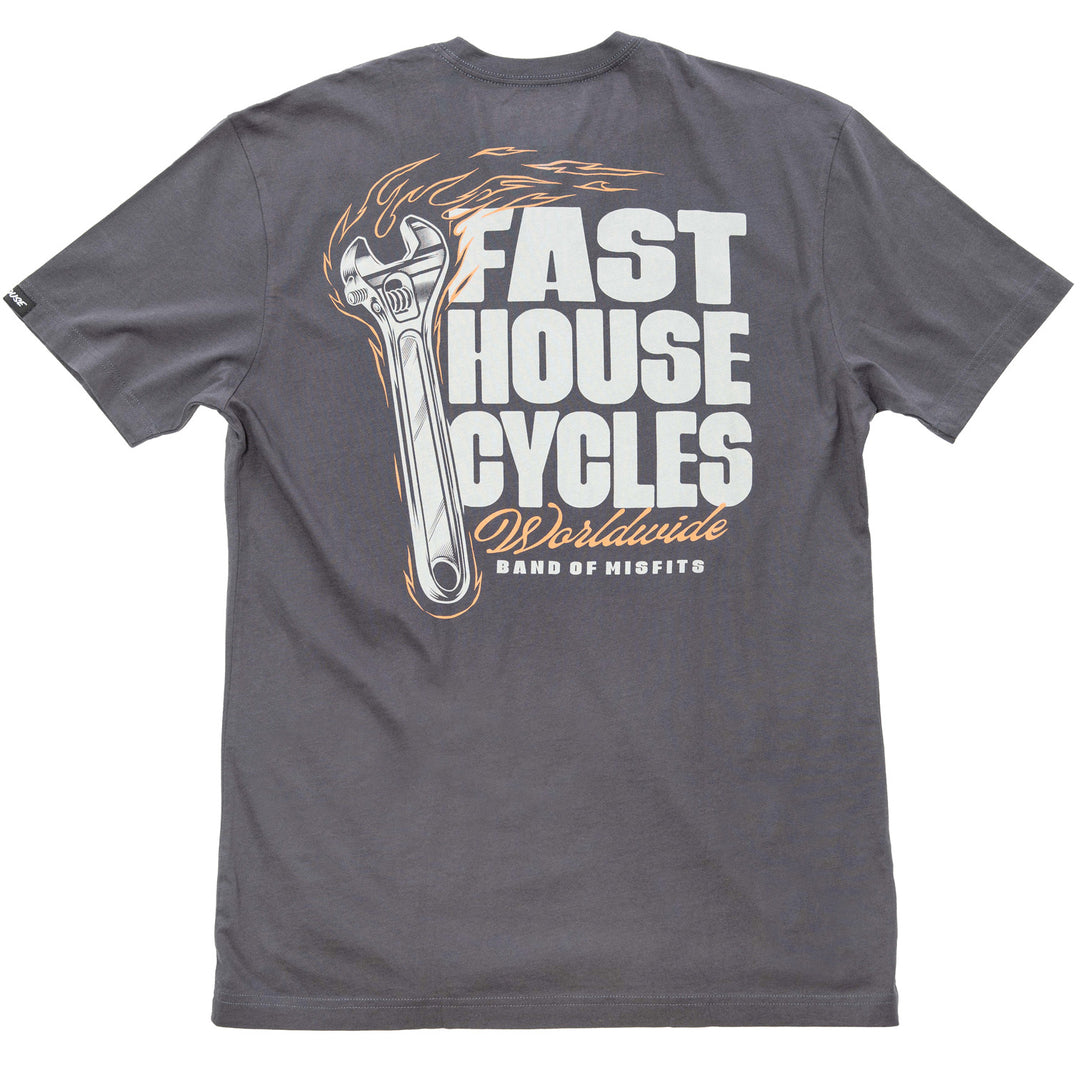 Fasthouse Spanner SS Tee Graphite Black - Rear View
