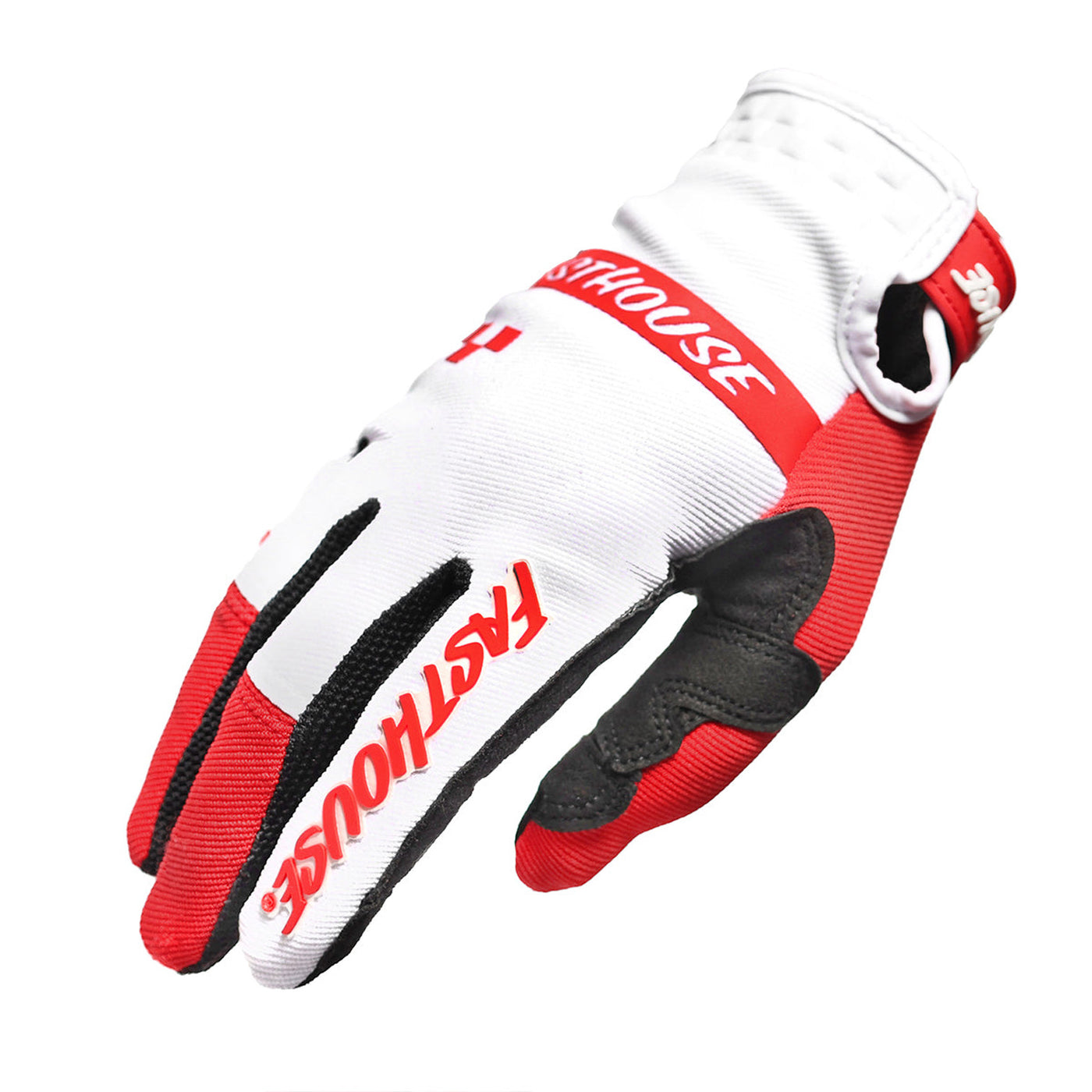 Fasthouse Speed Style Mod Gloves Red/White - Back of Right Hand View