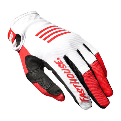 Fasthouse Speed Style Mod Gloves Red/White - Back of Left Hand View