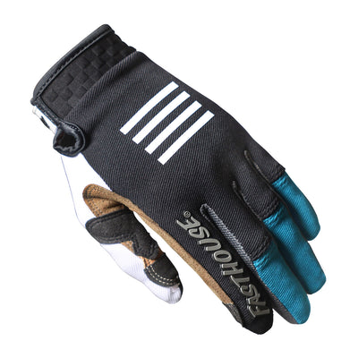 Fasthouse Speed Style Mod Gloves White/Black/Marine - Back of Left Hand View