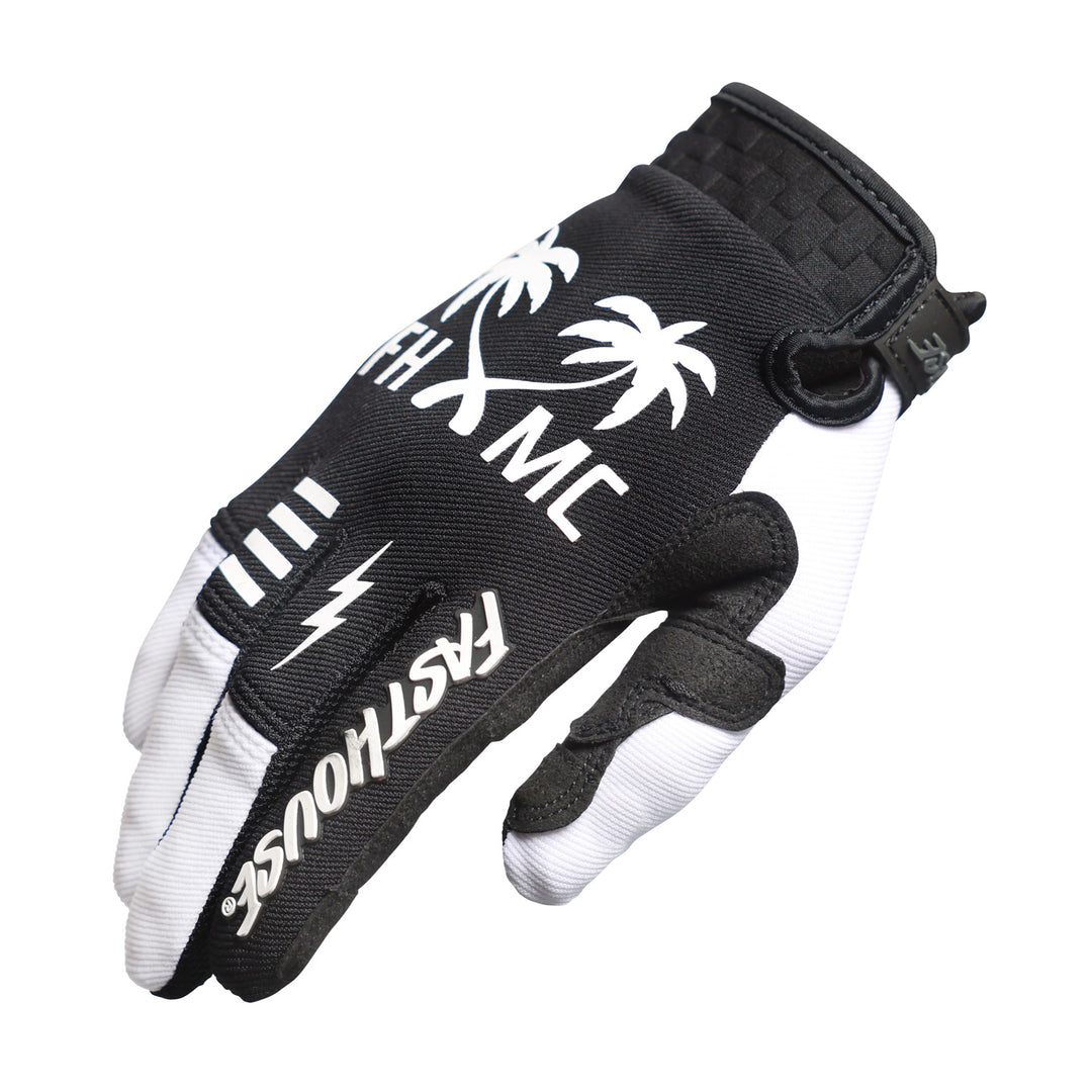 Fasthouse Speed Style Paradise Gloves White/Black - Back of Right Hand View