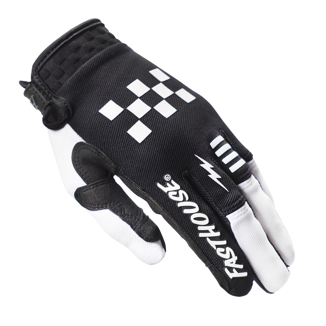 Fasthouse Speed Style Paradise Gloves White/Black - Back of Left Hand View