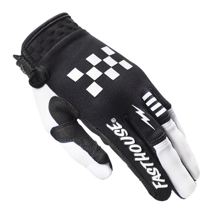 Fasthouse Speed Style Paradise Gloves White/Black - Back of Left Hand View
