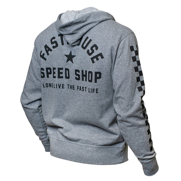 Fasthouse Star Hooded Zip-Up Heather Gray - Rear View