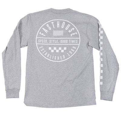 Fasthouse Statement Long Sleeve Tee Heather Gray - Rear View