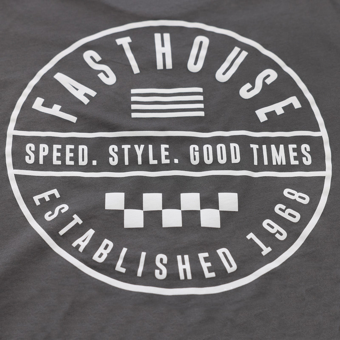 Fasthouse Statement Tee Gunmetal - Close-Up of Graphic on Back