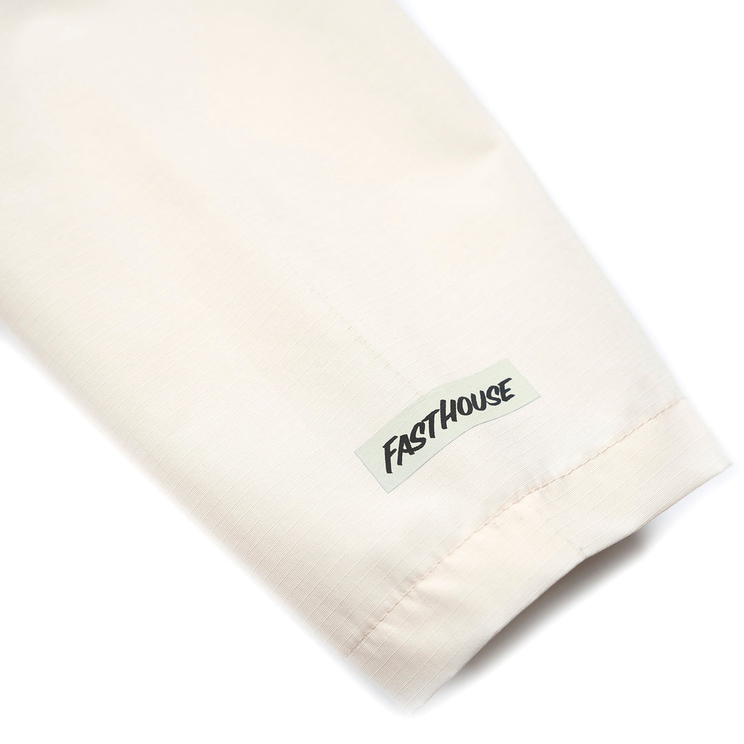 Fasthouse Statement Packable Windbreaker Natural/Black - Close-Up of Tag Sewn into Sleeve Hem