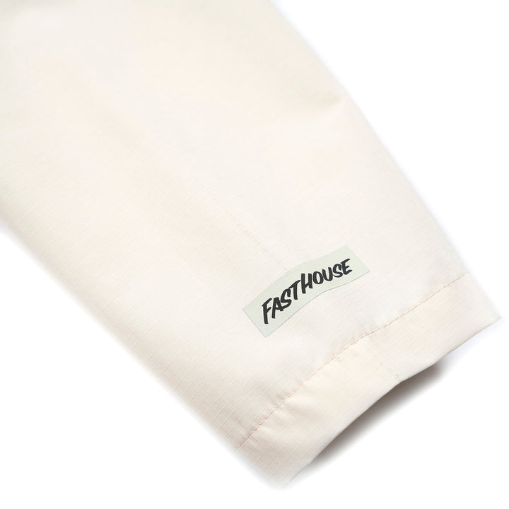 Fasthouse Statement Packable Windbreaker Natural/Black - Close-Up of Tag Sewn into Sleeve Hem