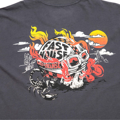 Fasthouse Stinger SS Tee Graphite Black - Close-Up of Graphic on Back