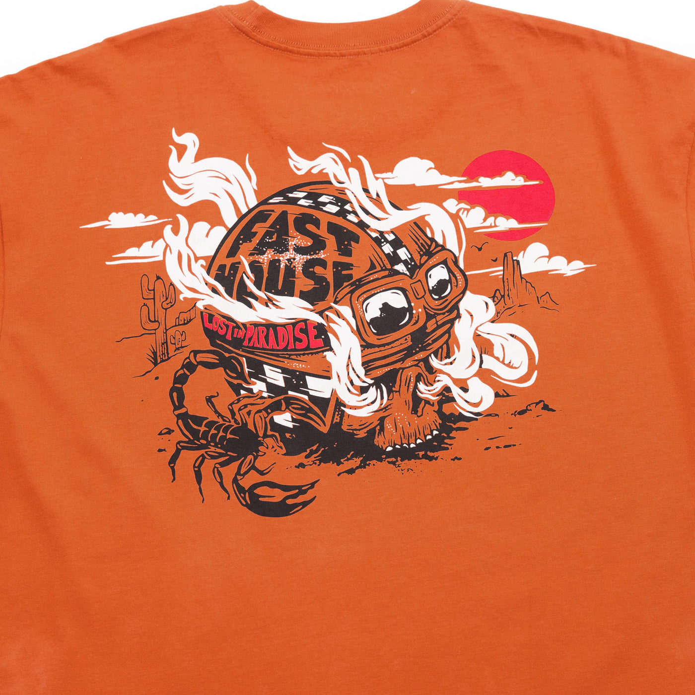 Fasthouse Stinger SS Tee Rust - Close-Up of Graphic on Back