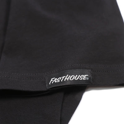 Fasthouse Stray Tee Black - Close-up of Tag Sewn into Sleeve Hem