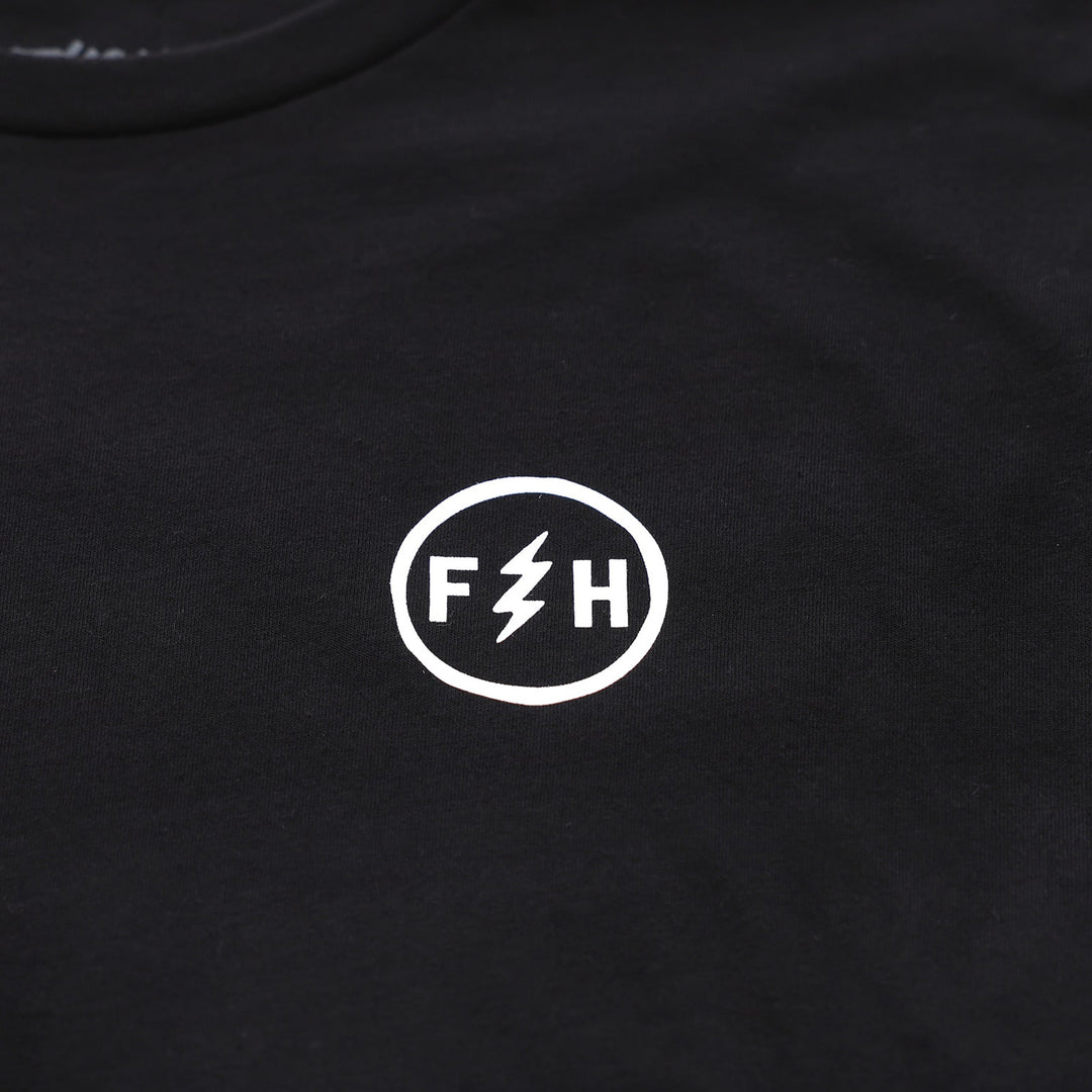 Fasthouse Stray Tee Black - Close-Up of Graphic on Front
