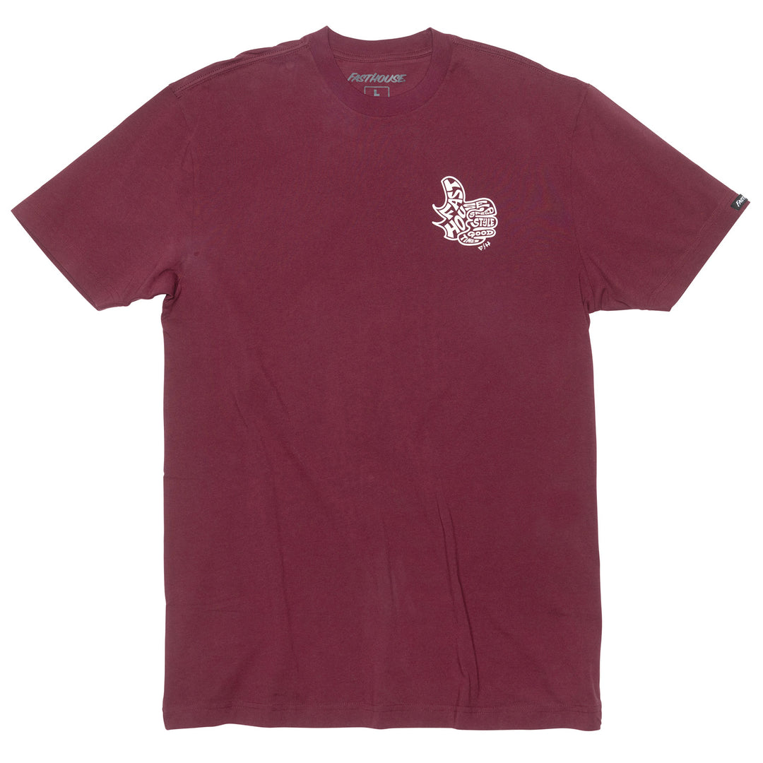 Fasthouse Satisfaction SS Tee Maroon - Front View
