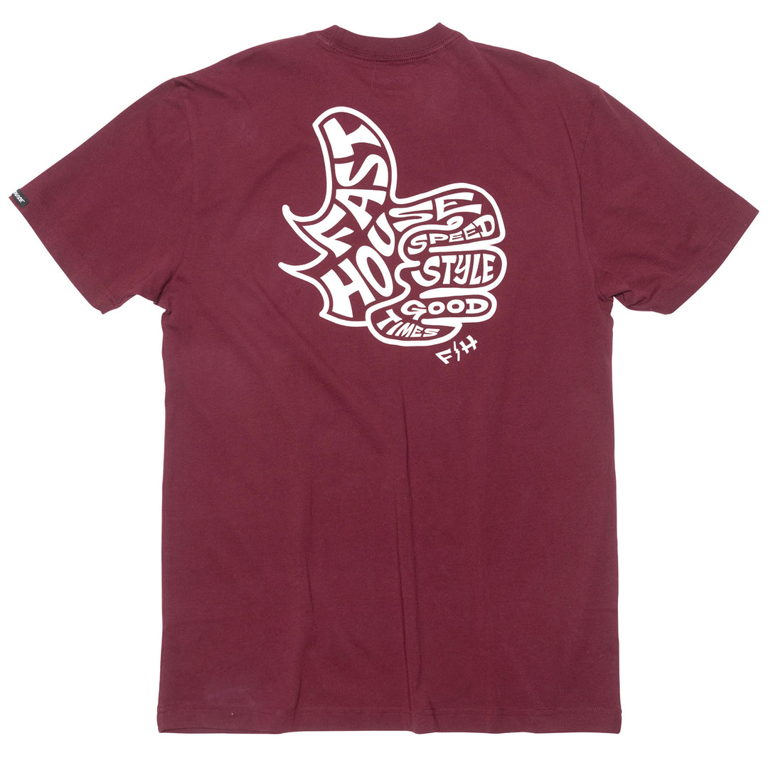 Fasthouse Satisfaction SS Tee Maroon - Rear View