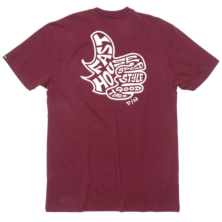 Fasthouse Satisfaction SS Tee Maroon - Rear View