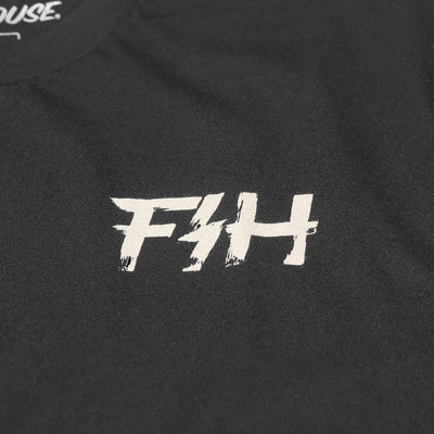 Fasthouse Surface Tee Black - Close-Up of Graphic on Front