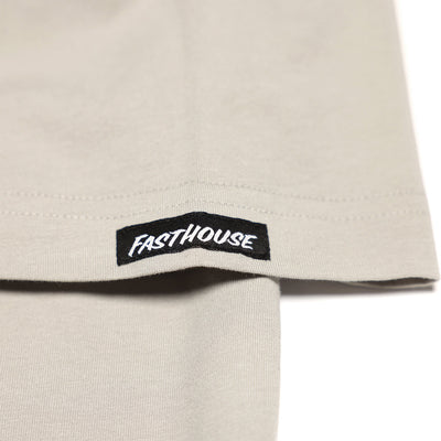 Fasthouse Surface Tee Light Gray - Close-Up of Tag Sewn into Sleeve Hem