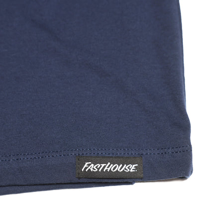 Fasthouse Surface Tank Navy - Close-Up of Tag Sewn into Hem