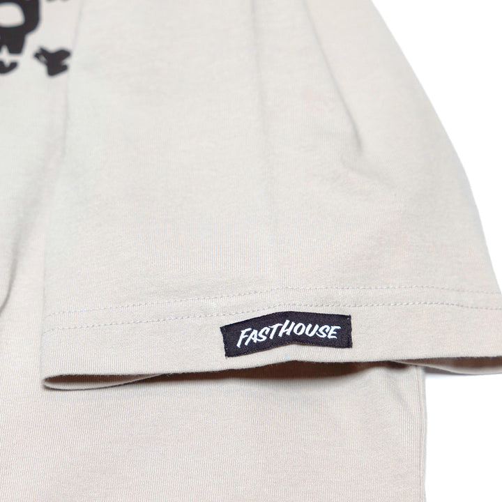 Fasthouse Seaver SS Tee Light Gray - Close-Up of Brand Tag on Sleeve