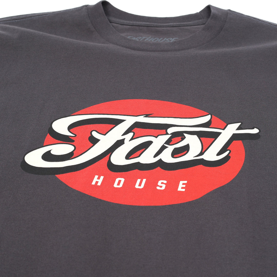 Fasthouse Tasker SS Tee Graphite Black - Close-Up of Graphic on Front