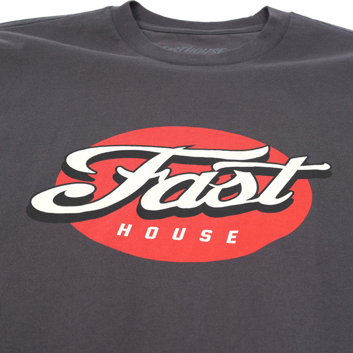 Fasthouse Tasker SS Tee Graphite Black - Close-Up of Graphic on Front