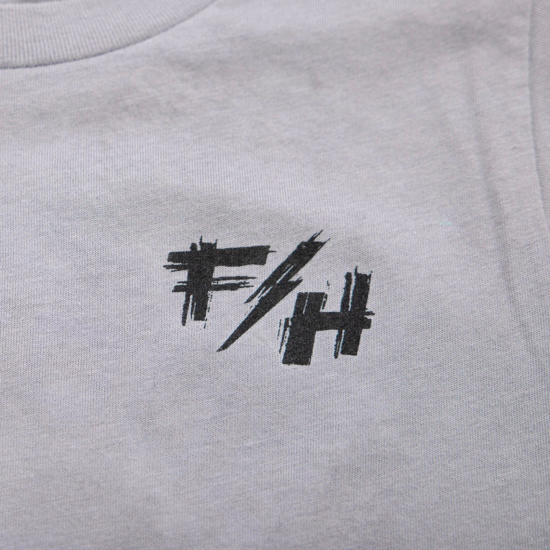 Fasthouse Toddler Fray SS Tee Light Gray - Close-Up of Graphic on Front