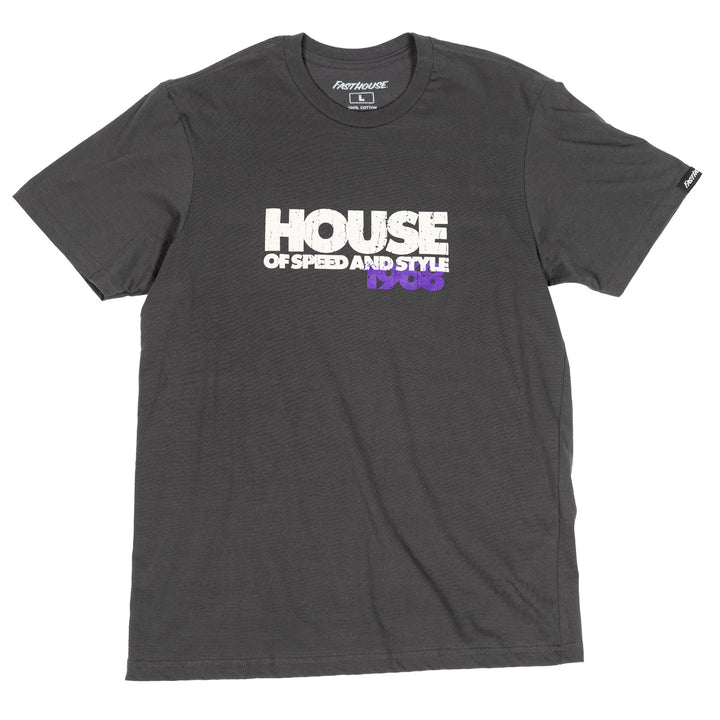 Fasthouse The House SS Tee Graphite Black - Front View