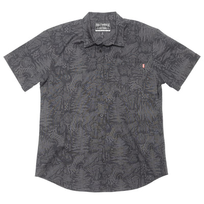 Fasthouse Tomahawk SS Button Up Shirt Black - Front View