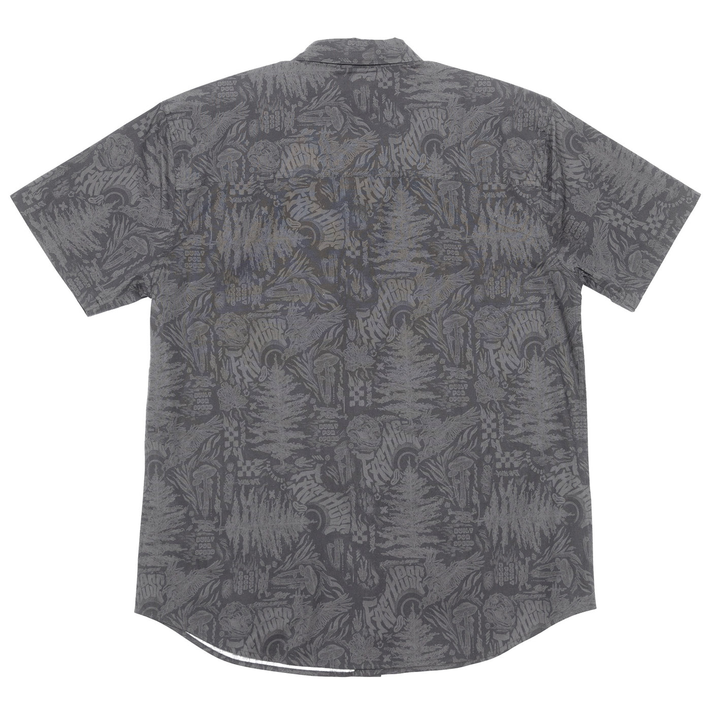 Fasthouse Tomahawk SS Button Up Shirt Black - Rear View