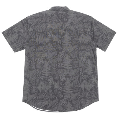 Fasthouse Tomahawk SS Button Up Shirt Black - Rear View