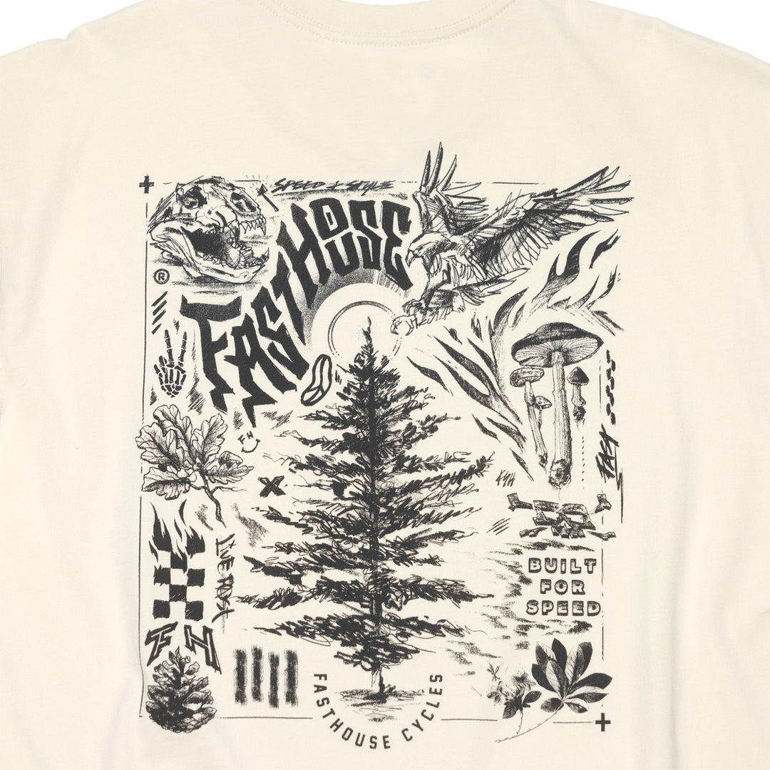 Fasthouse Tomahawk SS Tee Natural - Close-Up of Graphic on Rear