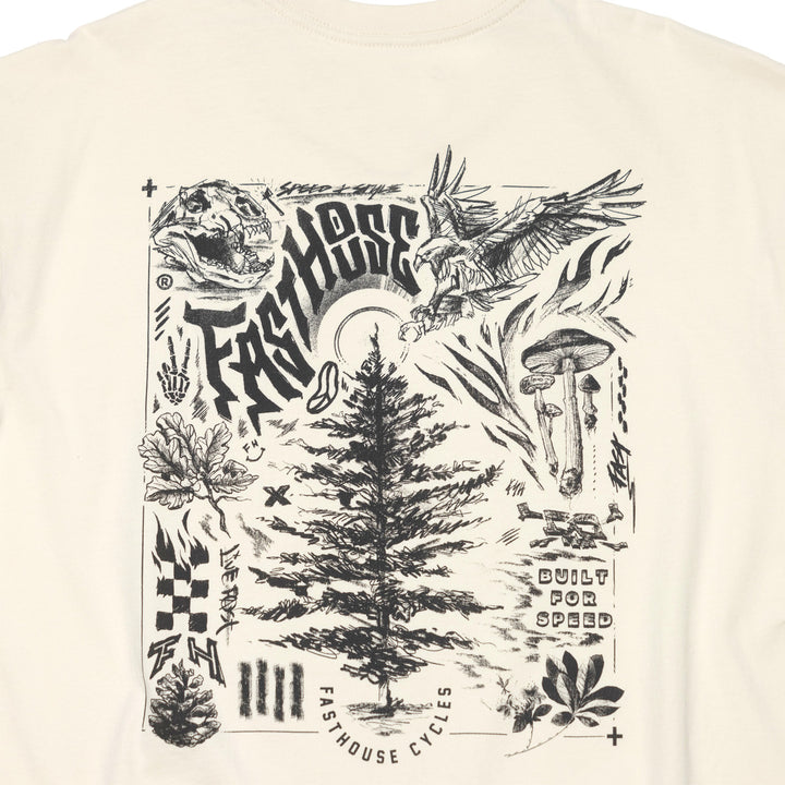 Fasthouse Tomahawk SS Tee Natural - Close-Up of Graphic on Rear