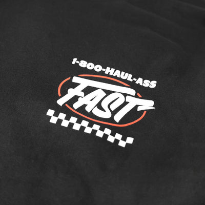 Fasthouse Toll Free LS Tee Black - Close-Up of Graphic on Front