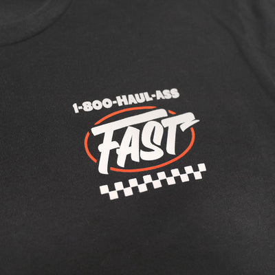 Fasthouse Toll Free SS Tee Black - Close-Up of Graphic on Front