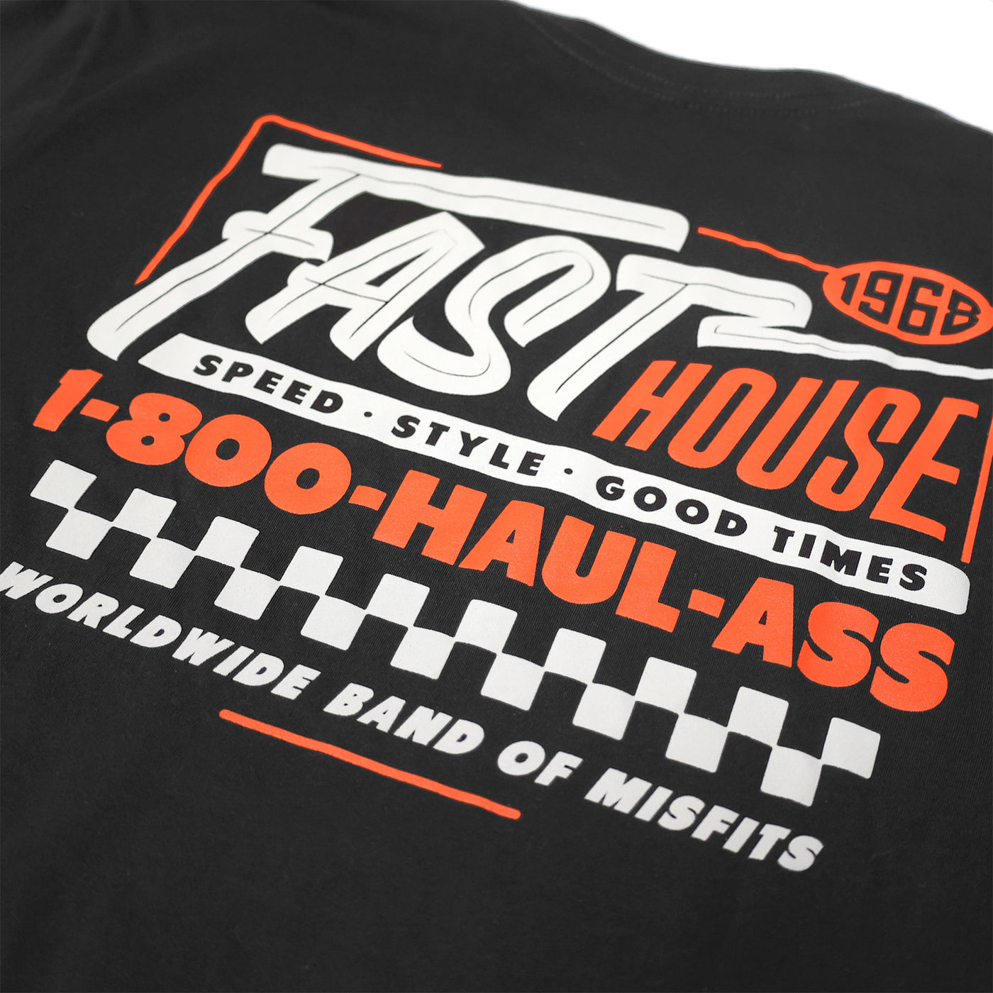 Fasthouse Toll Free SS Tee Black - Close-Up of Graphic on Back