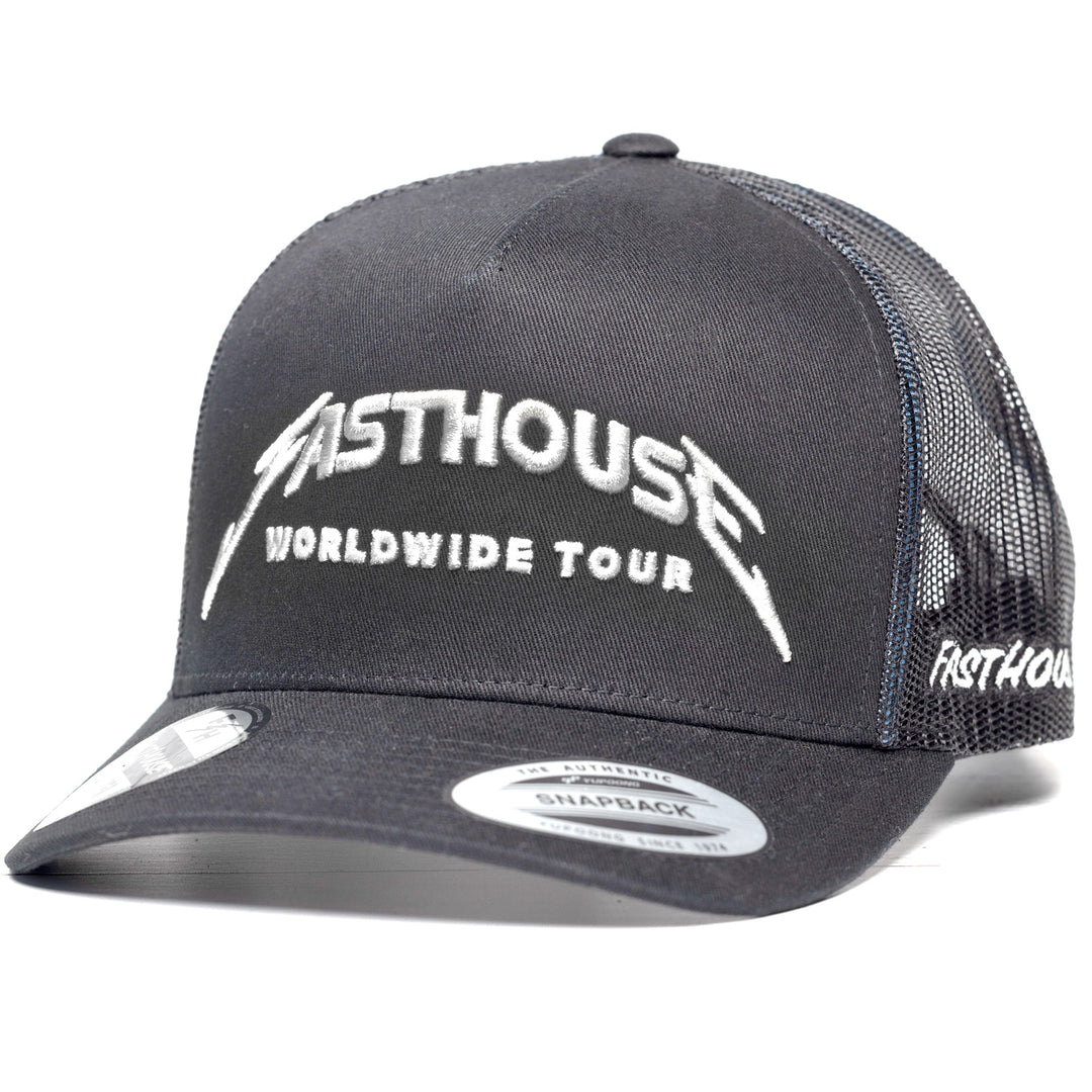 Fasthouse Tour Hat Oversized Black - Front Side View