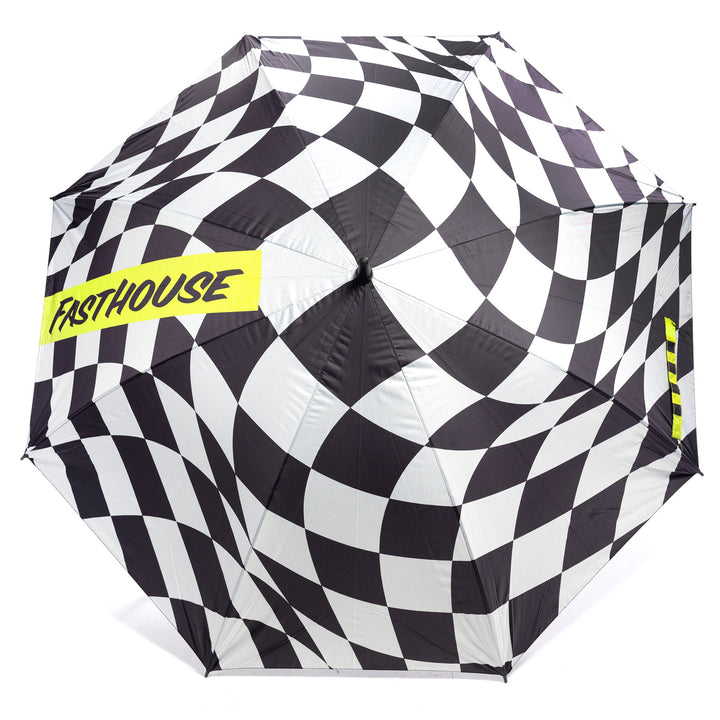 Fasthouse Trip Umbrella Black/White - Full View of Open Top