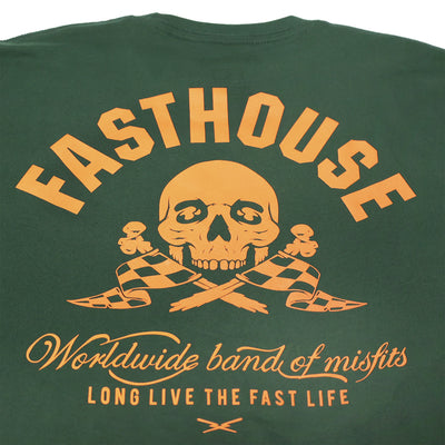 Fasthouse Undisputed SS Tee Forest Green - Close-Up of Graphic on Back