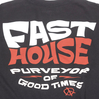 Fasthouse Utopia SS Tee Black - Close-Up of Graphic on Rear