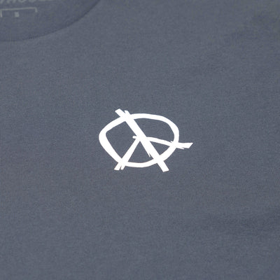 Fasthouse Utopia SS Tee Indigo - Close-Up of Graphic on Front