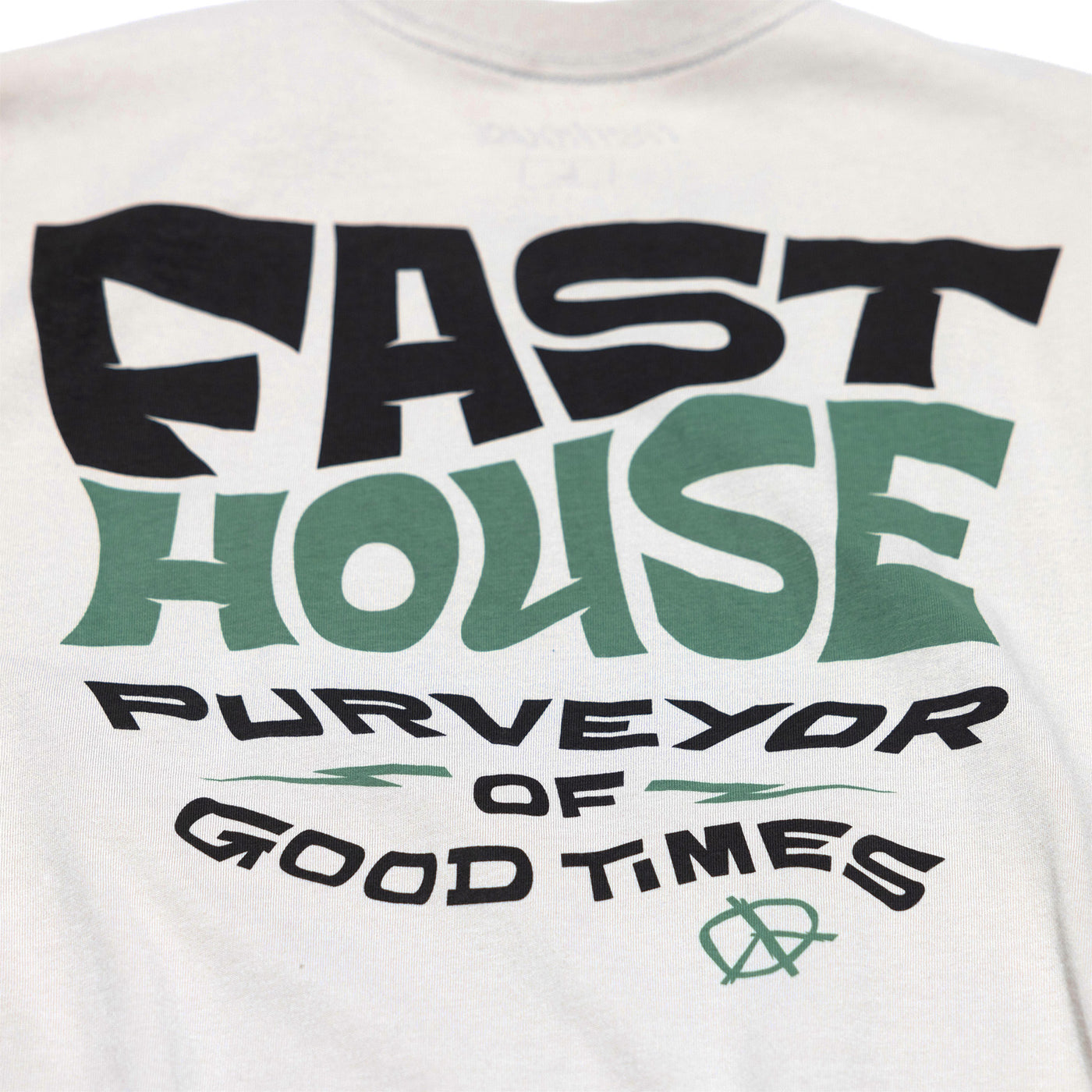 Fasthouse Utopia SS Tee Light Gray - Close-Up of Graphic on Rear