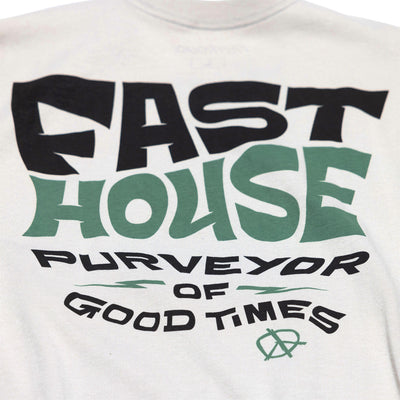 Fasthouse Utopia SS Tee Light Gray - Close-Up of Graphic on Rear